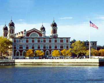 Ellis Island in New York City Harbor.