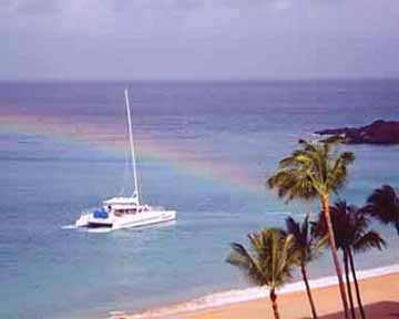 Sailing Under a Rainbow. Maui. Hawaii.